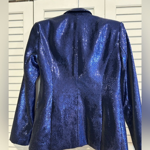 Retrofete blue sequin blazer and shorts set- myma jacket - Picture 11 of 14